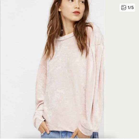 Free People Tops Free People Milan Crushed Velvet Top Layering Pullover Sweater - Picture 3 of 11